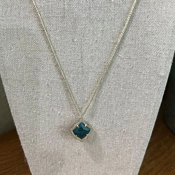 NWT Kendra Scott t Kacey Adjustable Length Pendant Necklace Gold & Aqua #KSNK - Picture 8 of 8